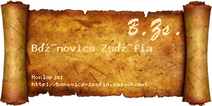 Bánovics Zsófia névjegykártya