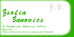 zsofia banovics business card