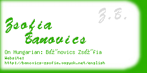 zsofia banovics business card